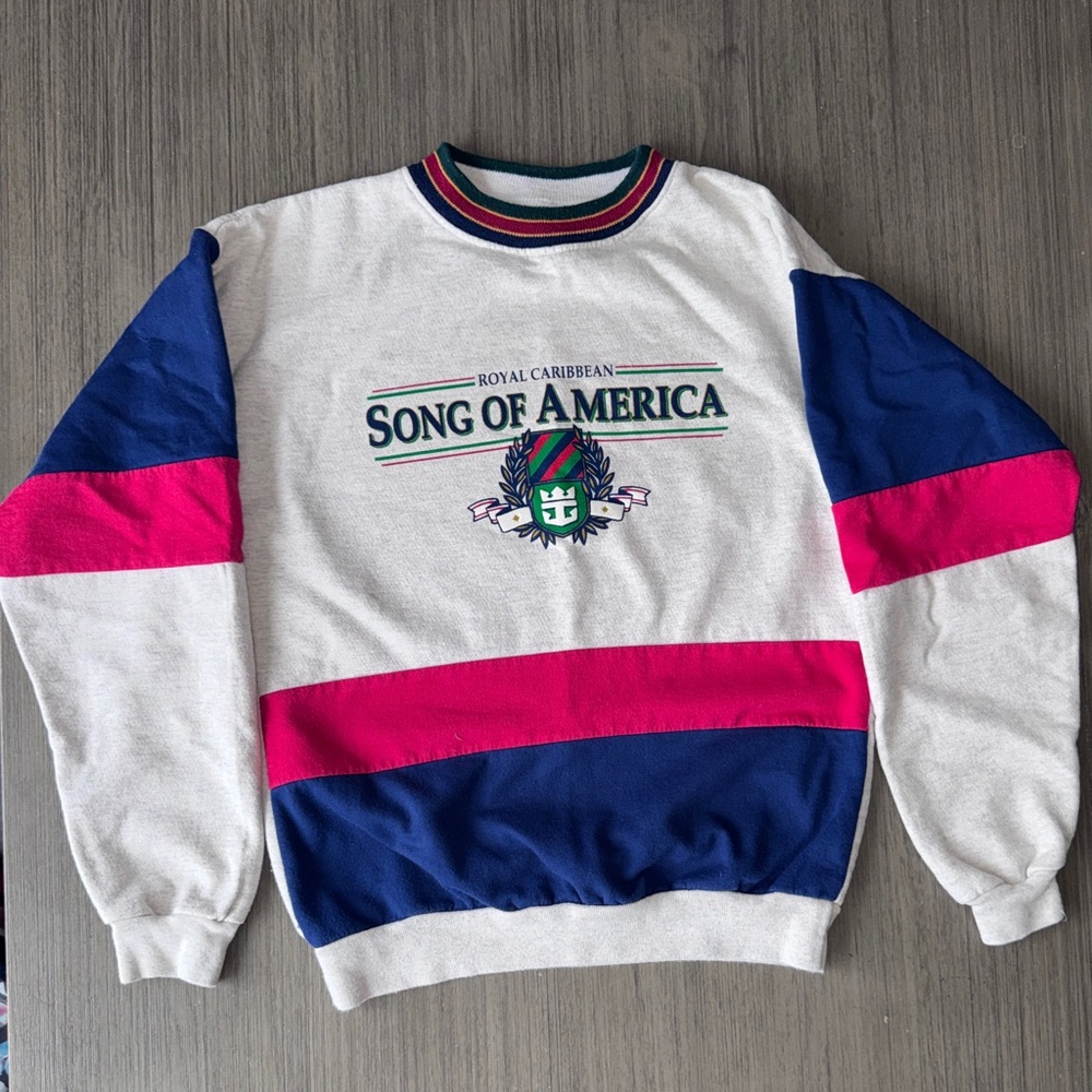 VINTAGE 90’s Royal Caribbean Song of America Colorblock Sweater